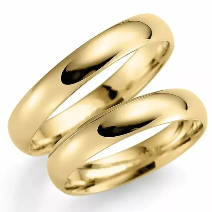 4 mm vielsesringe i 14 karat guld - sæt