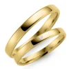 3 mm vielsesringe i 14 karat guld 0,02 ct - sæt