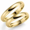 3,5 mm vielsesringe i 9 karat guld - sæt