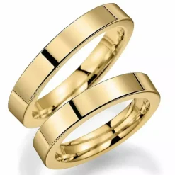 4 mm vielsesringe i 14 karat guld - sæt