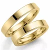 4 mm vielsesringe i 14 karat guld - sæt
