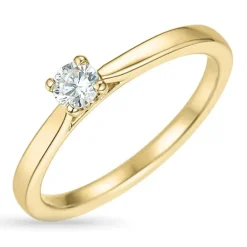 3,5 mm zirkon guldring i 9 karat guld