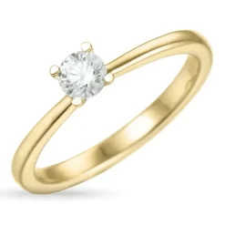 4,2 mm zirkon guldring i 9 karat guld