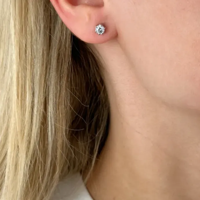 5 mm zirkon ørestikker i sølv