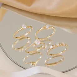 6,0 mm zirkon solitairering i 9 karat guld