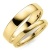 5 og 3 mm diamant vielsesringe i 9 karat guld - sæt
