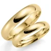 4 og 3 mm vielsesringe i 14 karat guld - sæt
