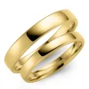 4 og 3 mm vielsesringe i 14 karat guld - sæt