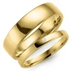 6 og 3 mm vielsesringe i 9 karat guld 0,02 ct - sæt
