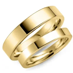 5 og 3 mm vielsesringe i 9 karat guld - sæt