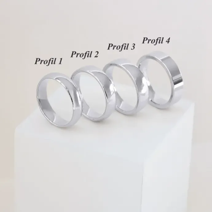 5 og 3 mm vielsesringe i 9 karat hvidguld 0,02 ct - sæt