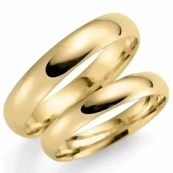 5 og 3 mm vielsesringe i 14 karat guld - sæt