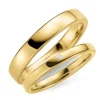 4 og 3 mm vielsesringe i 14 karat guld 0,02 ct - sæt