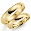 5 og 3 mm vielsesringe i 9 karat guld - sæt