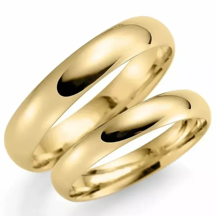 5 og 3 mm vielsesringe i 9 karat guld - sæt