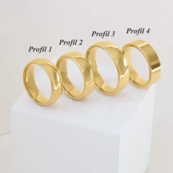 6 og 5 mm vielsesringe i 9 karat guld 0,03 ct - sæt