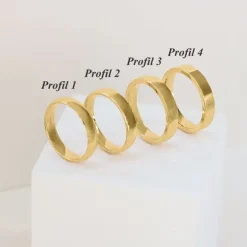 5 og 4 mm vielsesringe i 9 karat guld - sæt