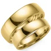 6 og 5 mm vielsesringe i 14 karat guld - sæt