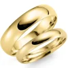 6 og 3 mm vielsesringe i 9 karat guld - sæt