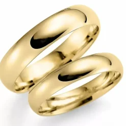 5 og 4 mm vielsesringe i 14 karat guld - sæt
