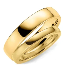 5 og 3 mm vielsesringe i 14 karat guld - sæt