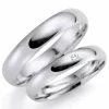 4 og 3 mm vielsesringe i 14 karat hvidguld 0,02 ct - sæt