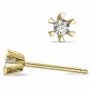2 x 0,06 ct Kampagne - diamant solitaireørestikker i 14 karat guld med diamant