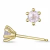 2 x 0,25 ct rosa kvarts solitaireørestikker i 9 karat guld med kvarts