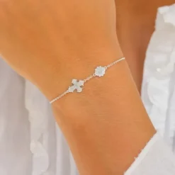 10 x 8,5 mm dagmarkors armbånd i sølv