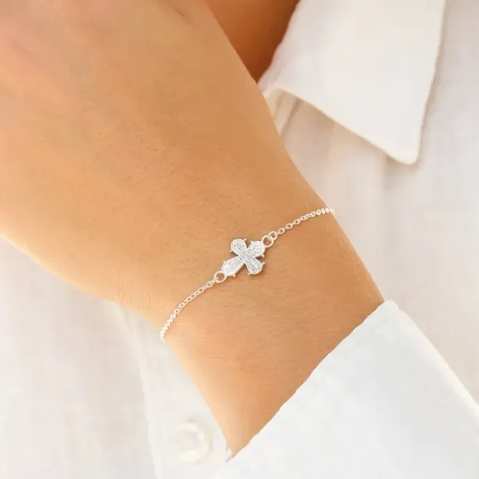 12 x 10,5 mm dagmarkors armbånd i sølv