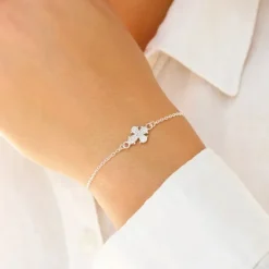 10 x 8,5 mm dagmarkors armbånd i sølv