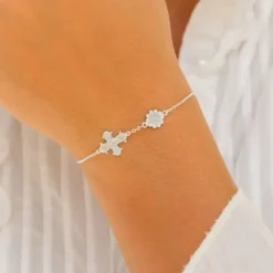 12 x 10,5 mm dagmarkors armbånd i sølv