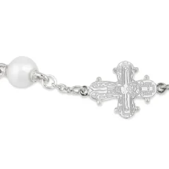 10 x 8,5 mm dagmarkors perle armbånd i sølv
