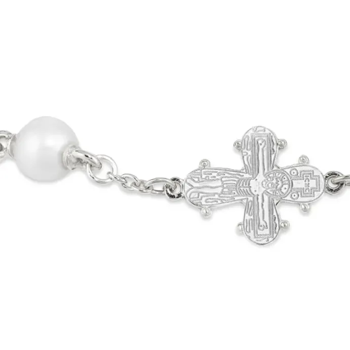 10 x 8,5 mm dagmarkors perle armbånd i sølv