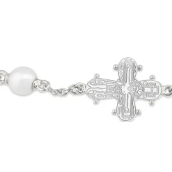 12 x 10,5 mm dagmarkors perle armbånd i sølv