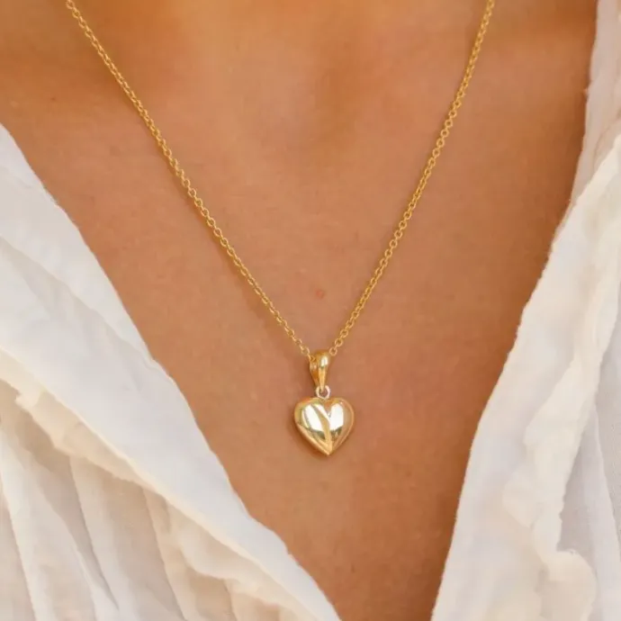 11,5 x 13 mm hjerte vedhæng i 8 karat guld