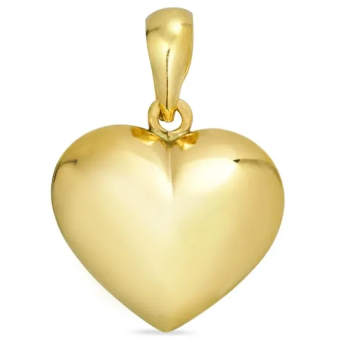 15 x 23 mm hjerte vedhæng i 8 karat guld