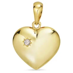 15 x 15,5 mm hjerte vedhæng i 8 karat guld