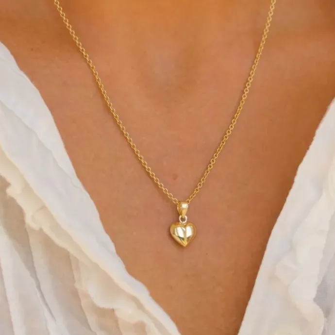 9 x 11 mm hjerte vedhæng i 8 karat guld