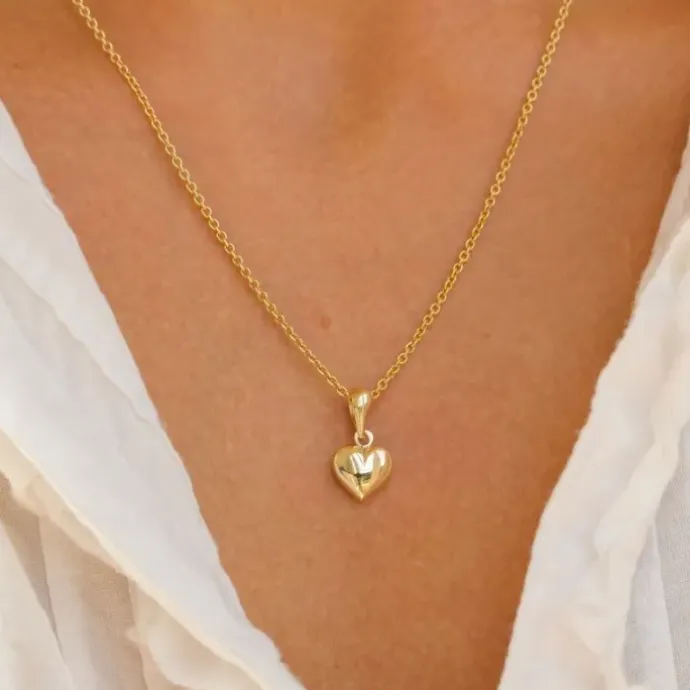 9 x 10 mm hjerte vedhæng i 8 karat guld
