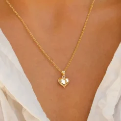 10 x 11 mm hjerte vedhæng i 14 karat guld