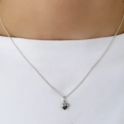 6 x 8 mm hjerte vedhæng i sølv