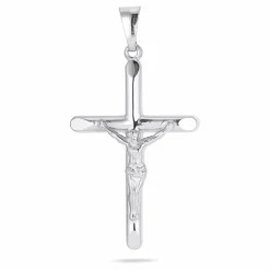30 x 18 MM kors med jesus vedhæng i sølv
