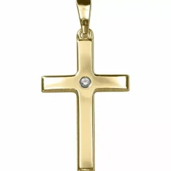 14 x 22 mm kors vedhæng i 8 karat guld