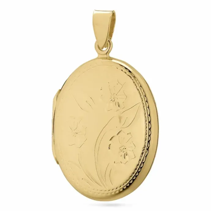 21 x 28 mm medaljon i forgyldt sølv