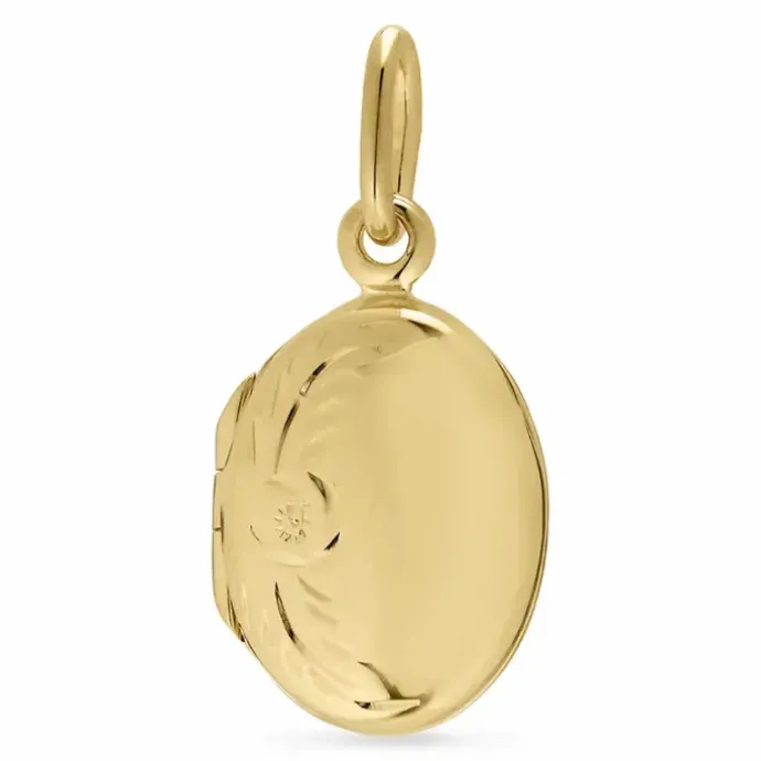 12 x 15 mm medaljon i forgyldt sølv