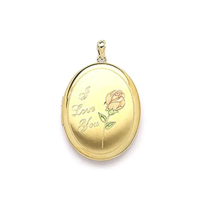 27 x 34 mm medaljon i forgyldt sølv