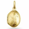 12,5 x 19 mm ovalt medaljon i forgyldt sølv