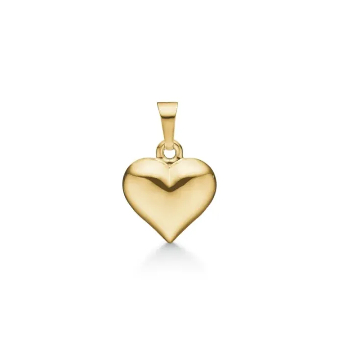 10 x 10 mm Støvring Design hjerte vedhæng i 8 karat guld