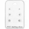 2 x 3 x 4 mm øreringe i sølv